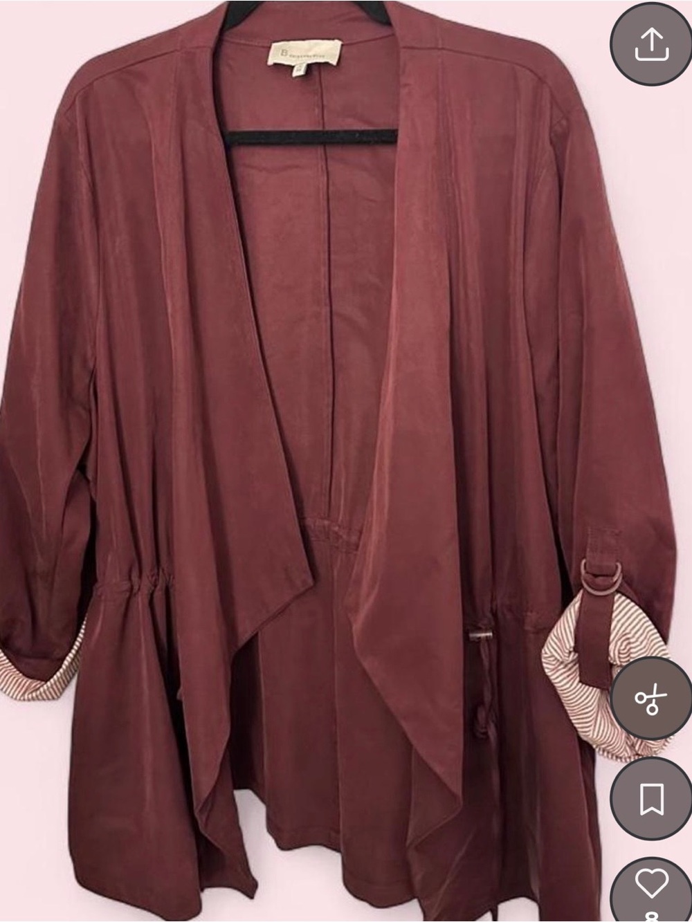 Skies Are Blue Draped Open-Front Cardigan - Dusty Rose